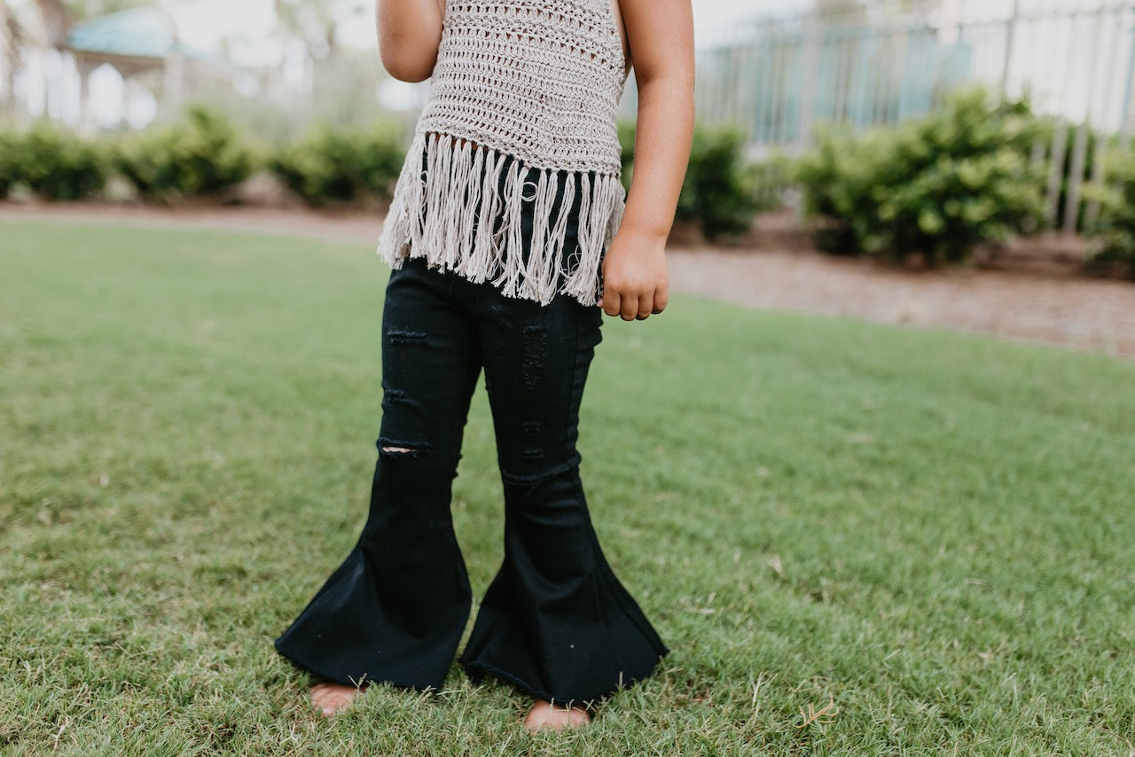 Black Denim Flare Pant