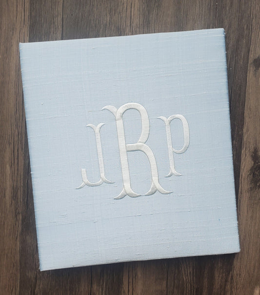 Baby Memory Book - Blue Silk (w/o Bow)