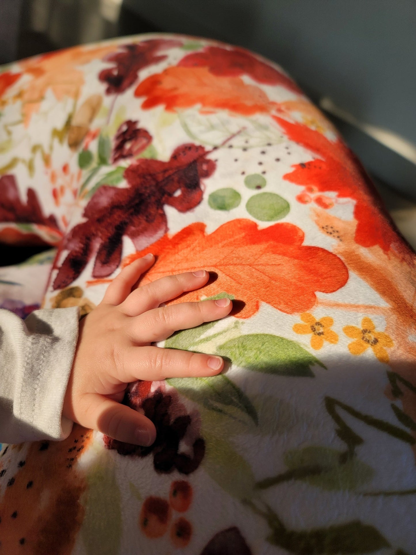 Award-Winning Nursing Pillow - Autumn Leaves Design | Ergonomic Breastfeeding Support | Luna Lullaby