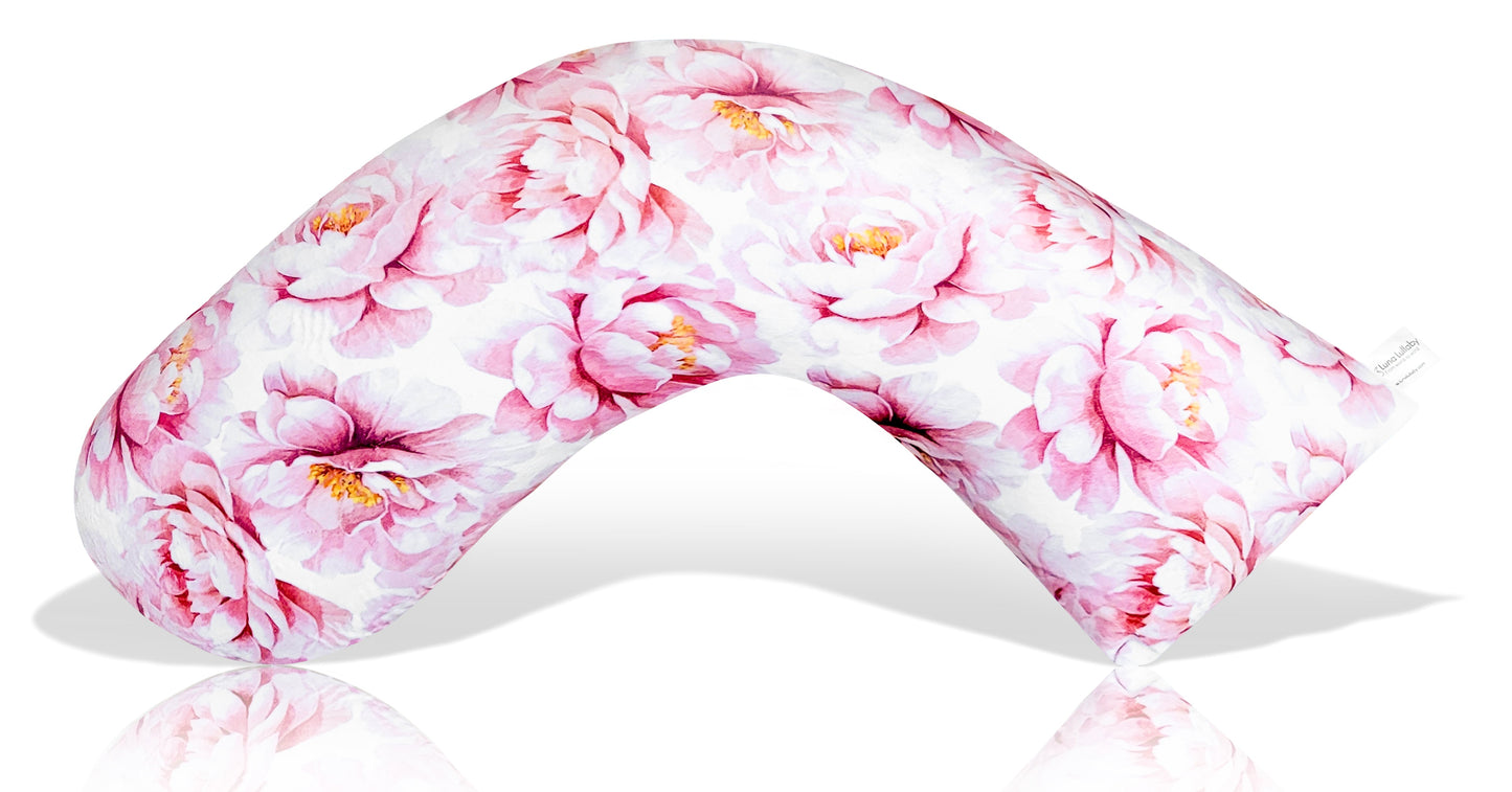 Award-Winning Nursing Pillow - Contemporary Rose Design | Ergonomic Breastfeeding Support | Luna Lullaby