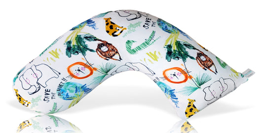 Luna Lullaby Nursing Pillow - Jungle Fun Design | Comfortable Feeding Pillow for Mom & Baby