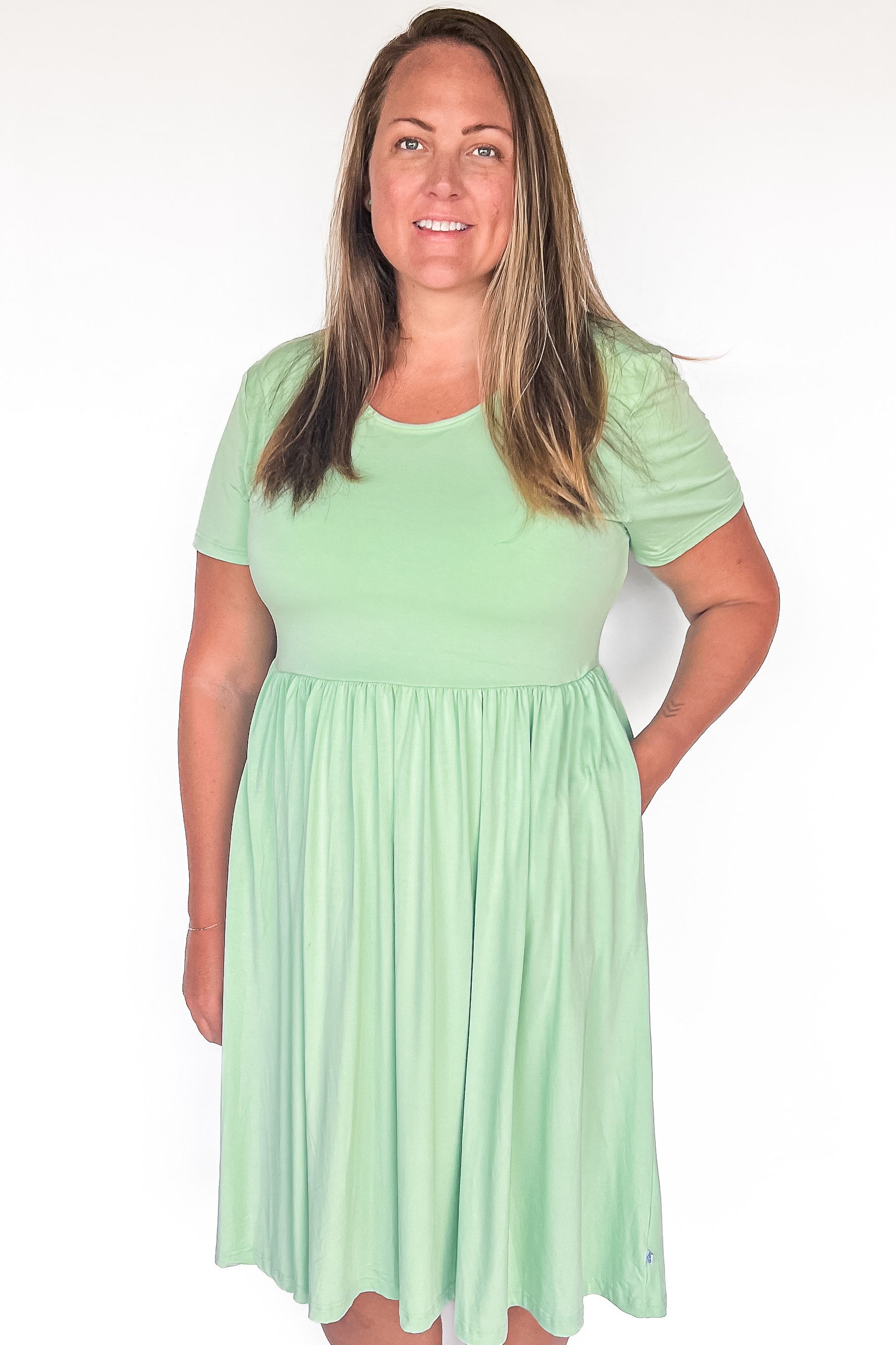 Bamboo Women's Dress -Adults | Jade Green-Holiday Christmas Matching XL/XXL Bamboo Women's Dress -Adults | Jade Green-Holiday Christmas Matching XL/XXL