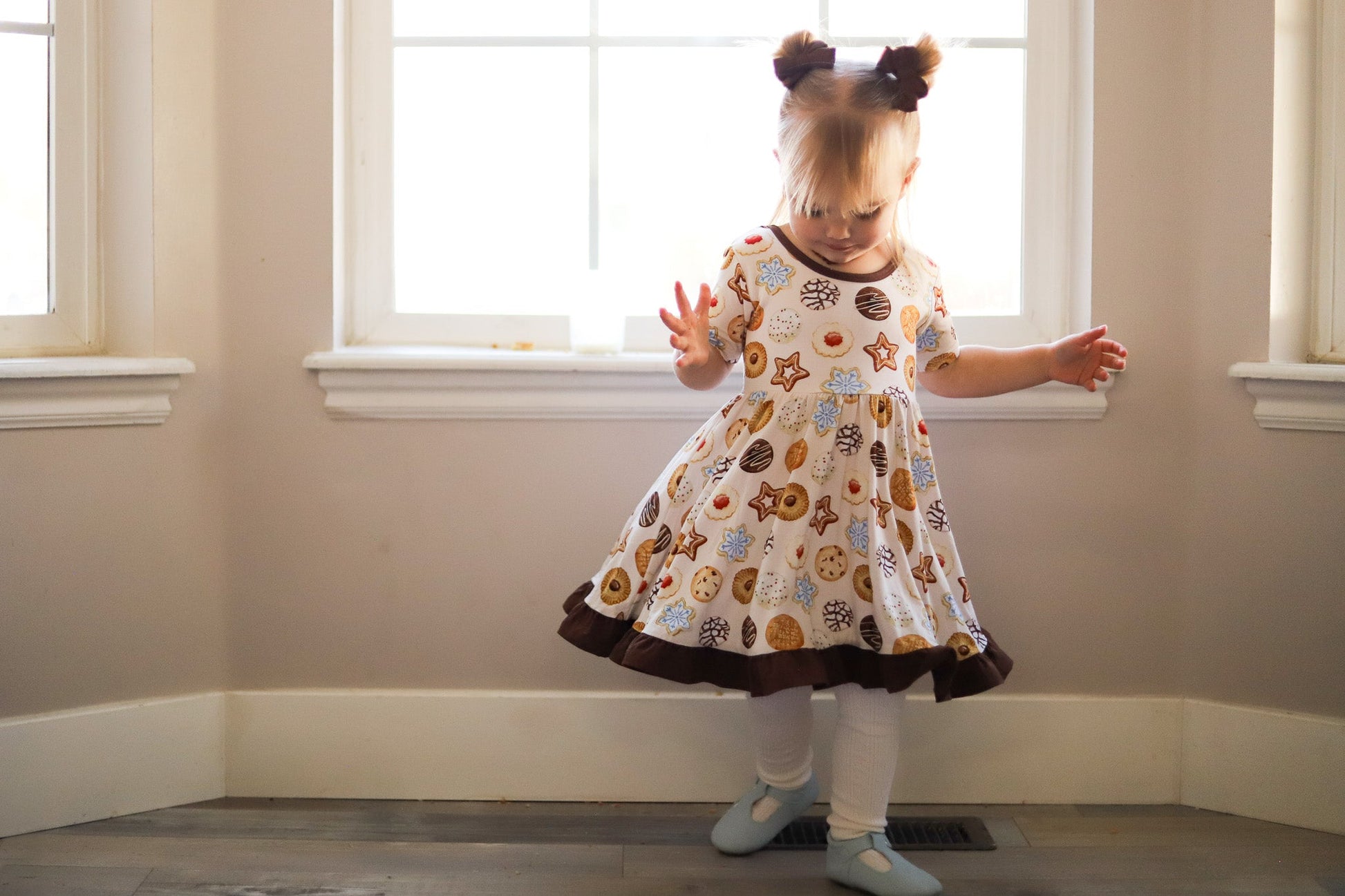 little sleepies christmas dress Little Sleepies Cookies For Santa Bow Back Skater Dress 4T