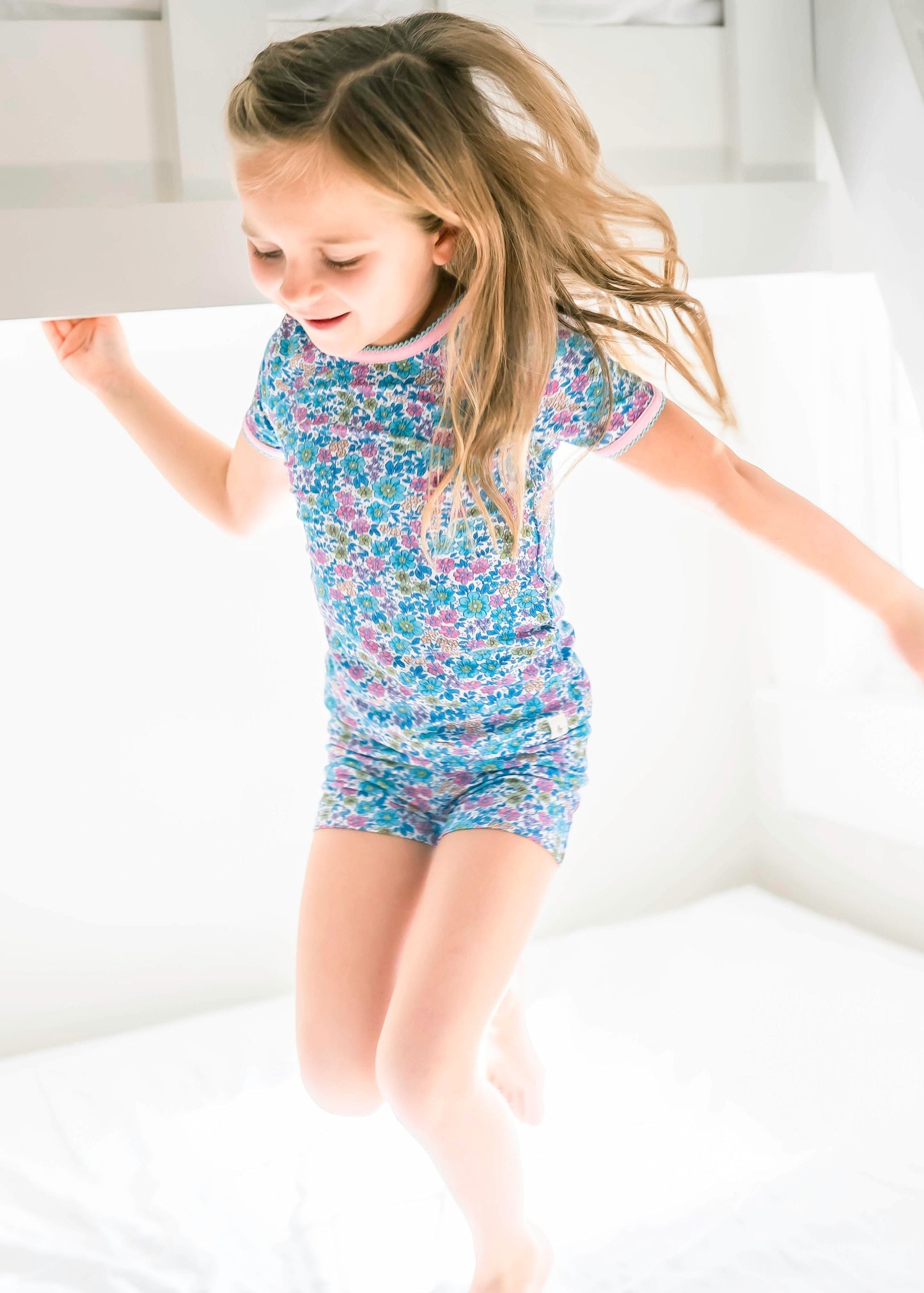 Retro Floral Shirt and Short Pajama Set