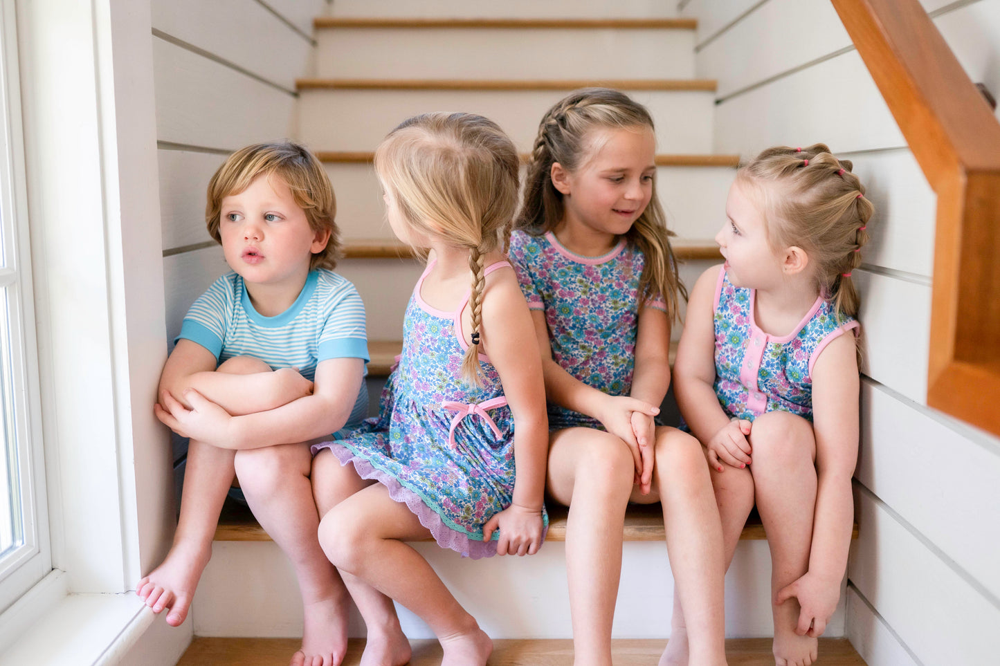Retro Floral Shirt and Short Pajama Set