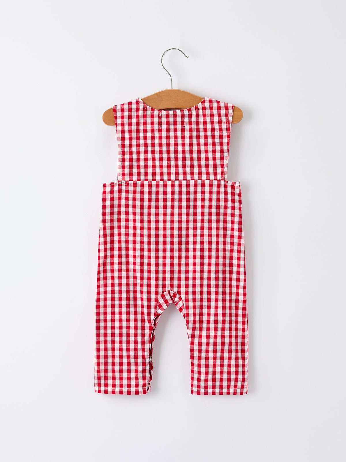 Christmas Smocking Embroidered Christmas Tree Plaid Plaid Baby Boy Romper