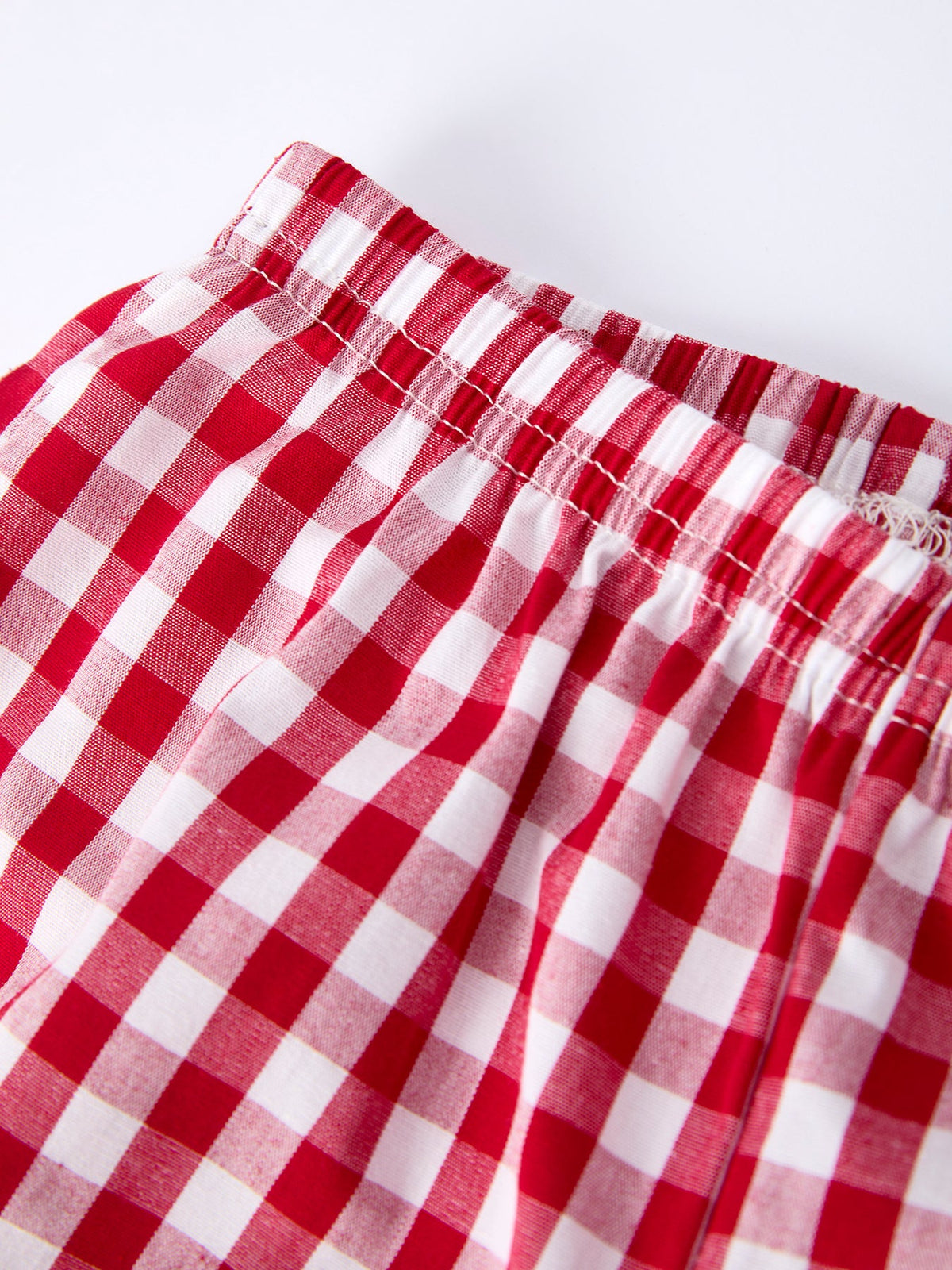 Valentine Red Plaid Boys Set with Applique Heart Dog Detail