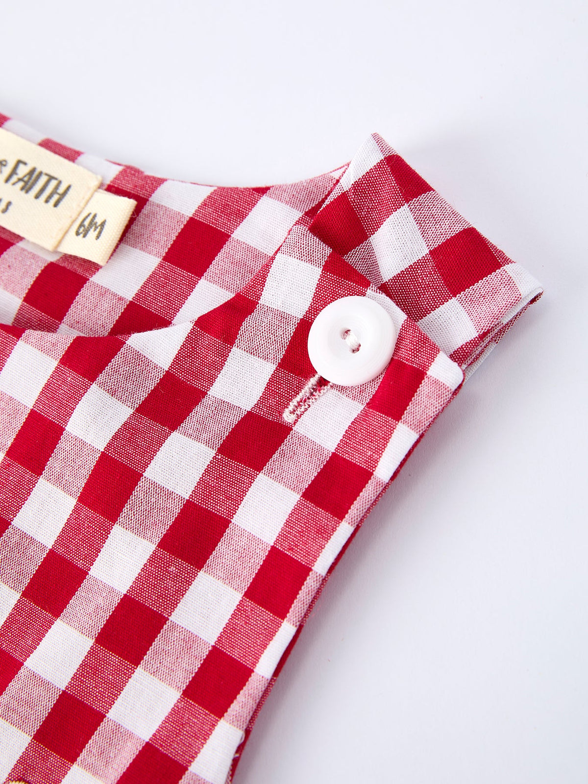 Valentine Red Plaid Boys Romper with Applique Heart Dog Detail