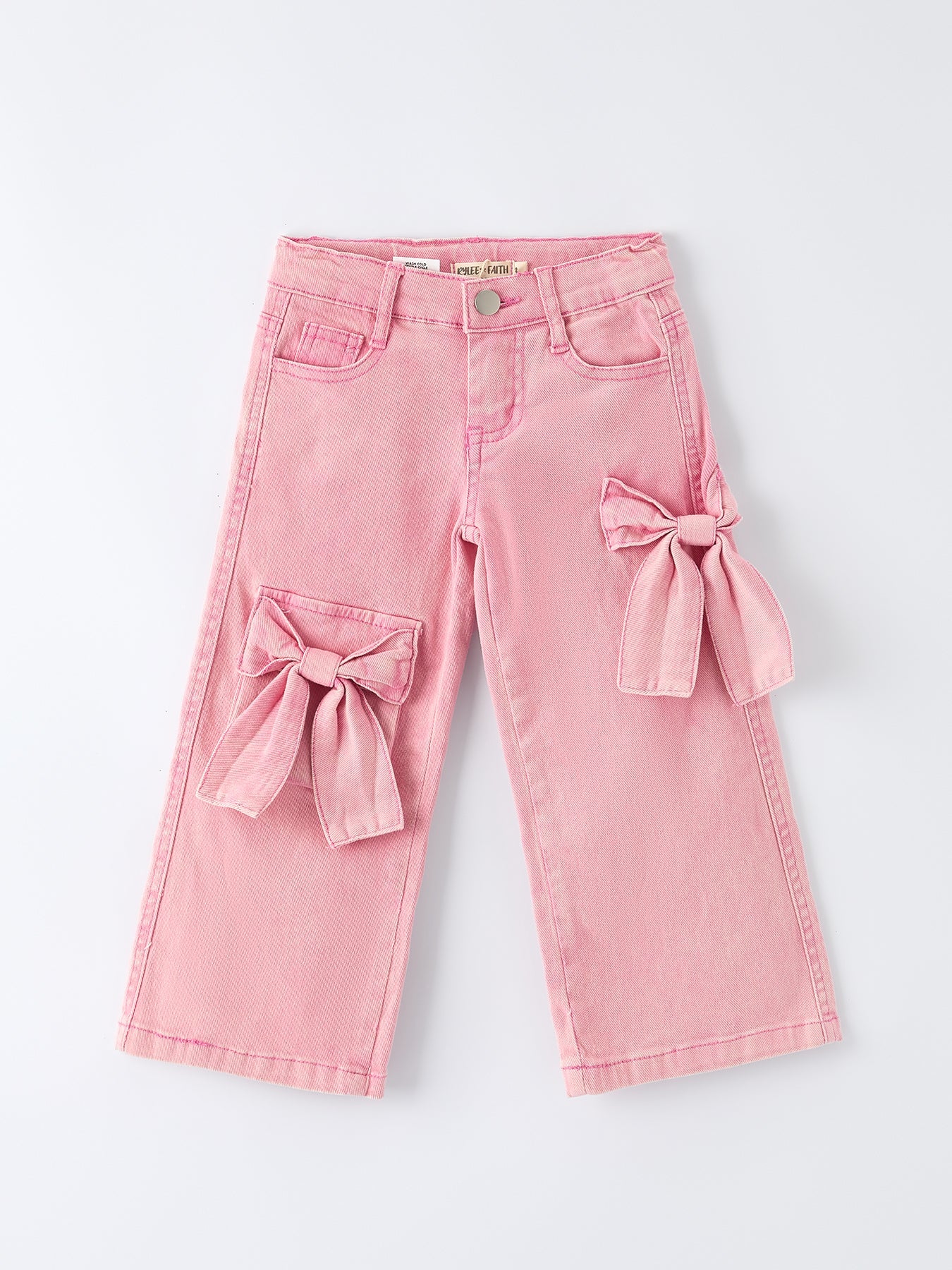 Pink Bow Girls Denim Pants