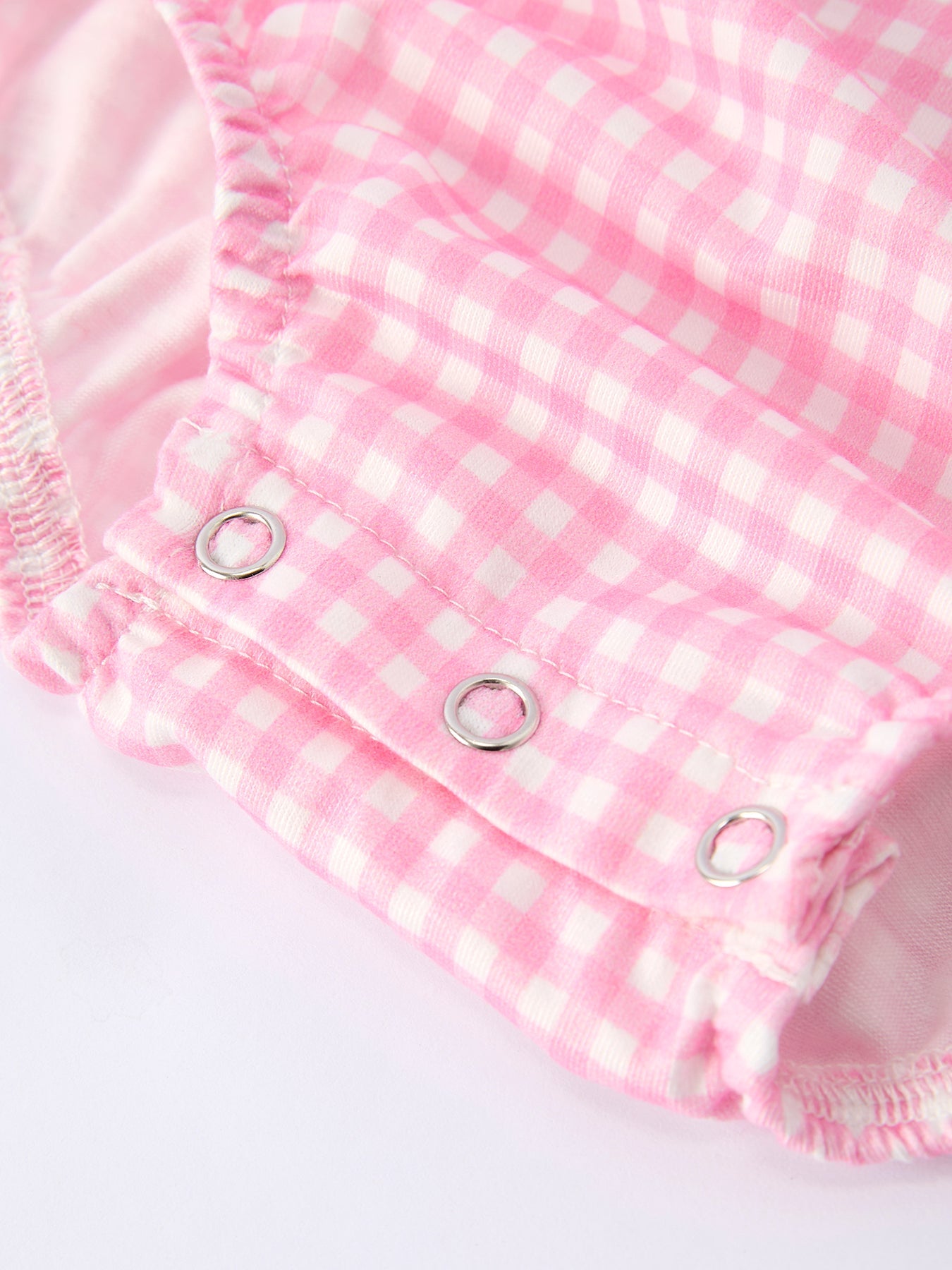 4th of July Plaid Girls Romper Bow Ruffle