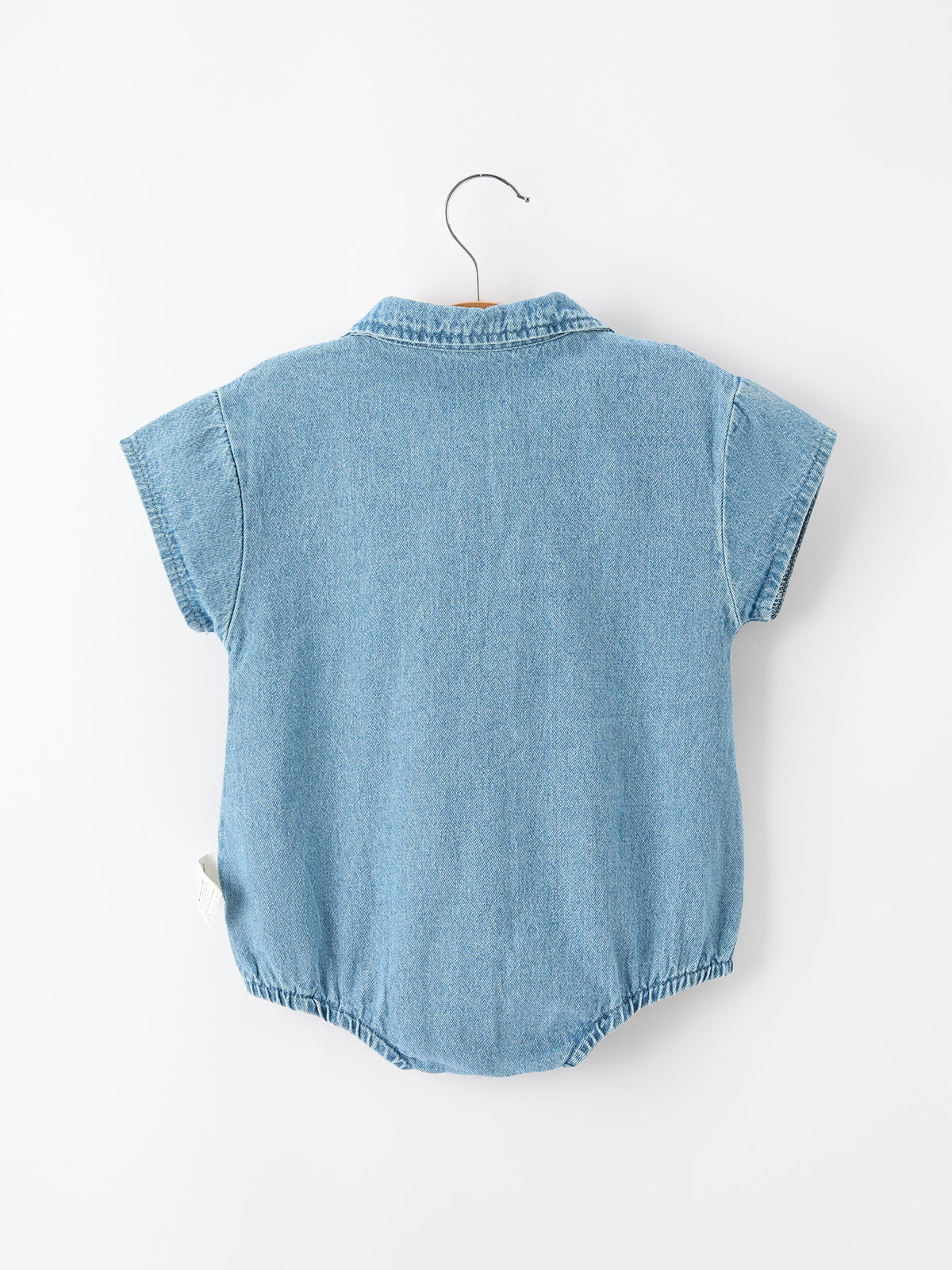 Baby Denim Romper Short Sleeve Polo Bodysuit