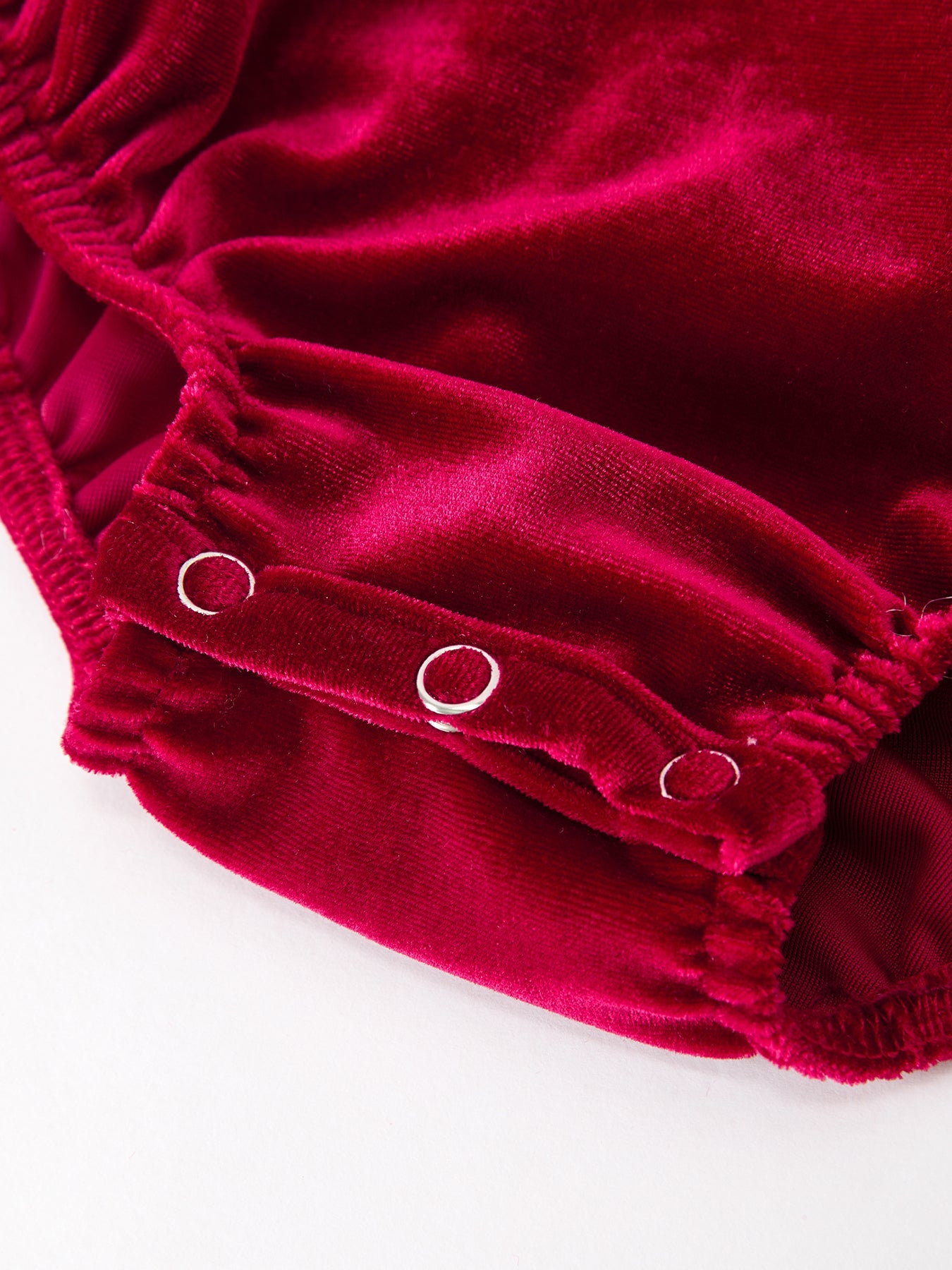 Christmas Velvet Smocked Baby Bubble Romper with Pearl Detail