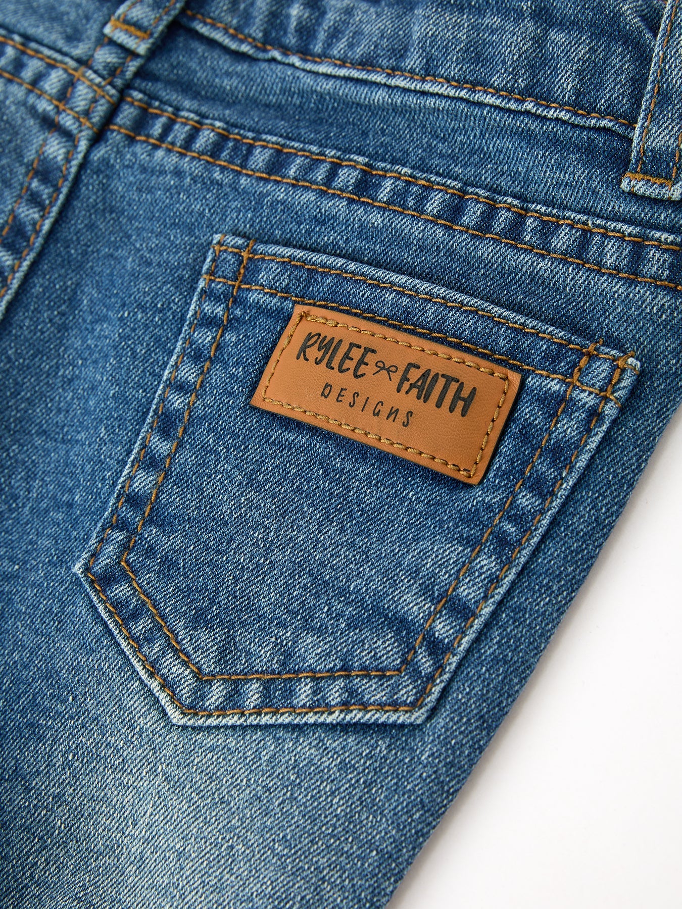 Girls Denim Lace Trim Bell Bottom Jeans
