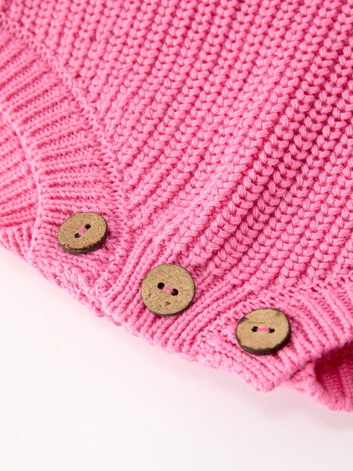 Girls Valentine's Day Pink Love Heart Knit Long Sleeve Romper