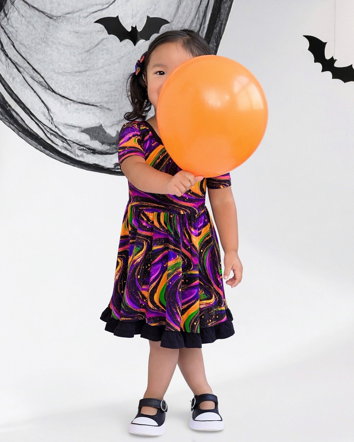 Halloween | Magic Swirls | Bamboo Ruffle Twirl Dress