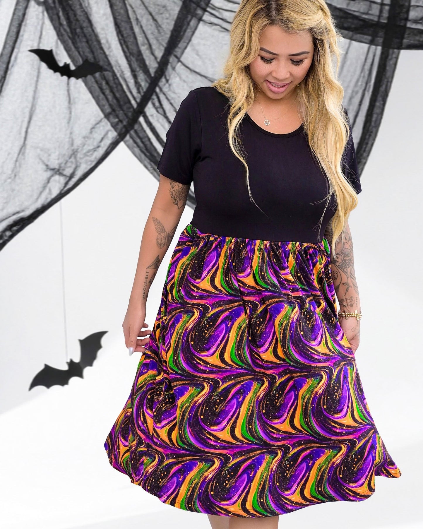 Halloween | Magic Swirls | Women's Bamboo Dress