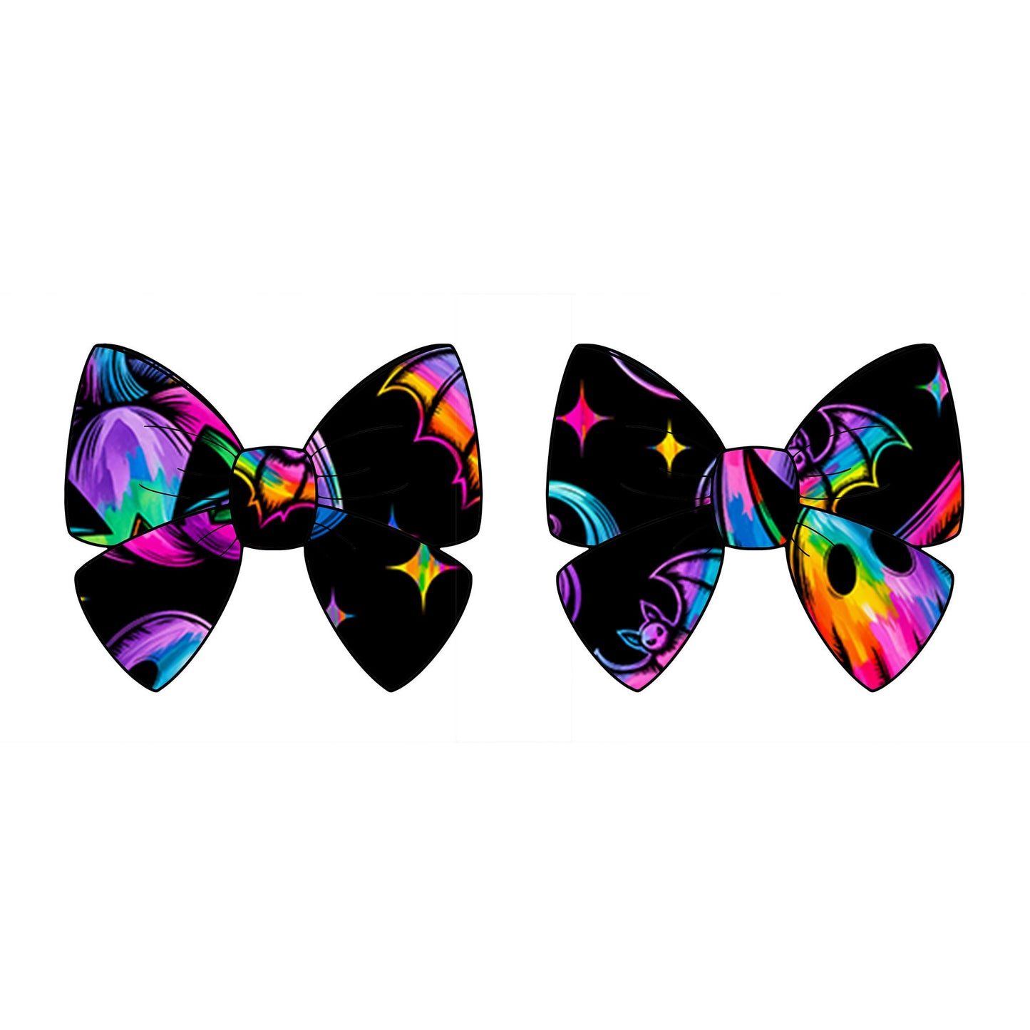 Halloween | Rainbow Haunts | Pigtail Clip Bows