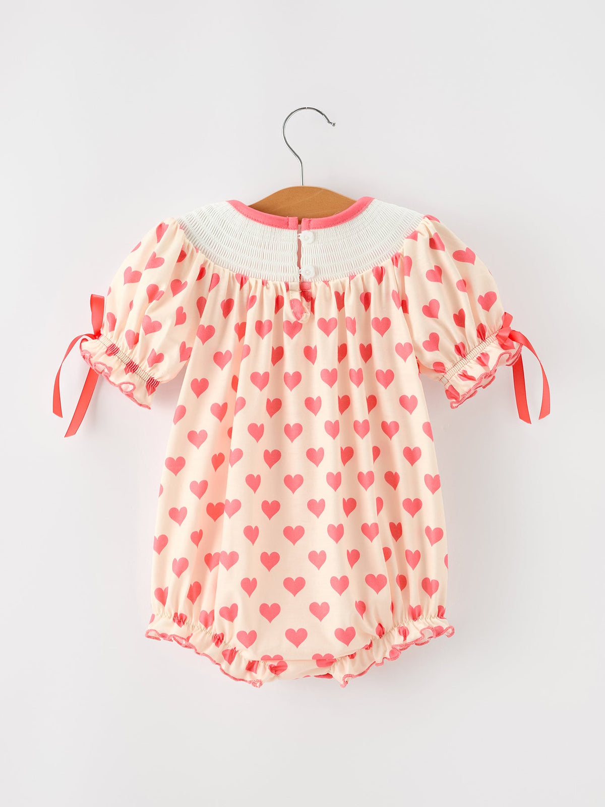 Baby Girls Valentine's Day God Is Love Embroidered Bubble Romper