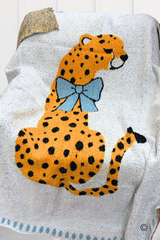 SC - ETA 9/30-10/14 Stay Wild Blue Child Cheetah Blanket©