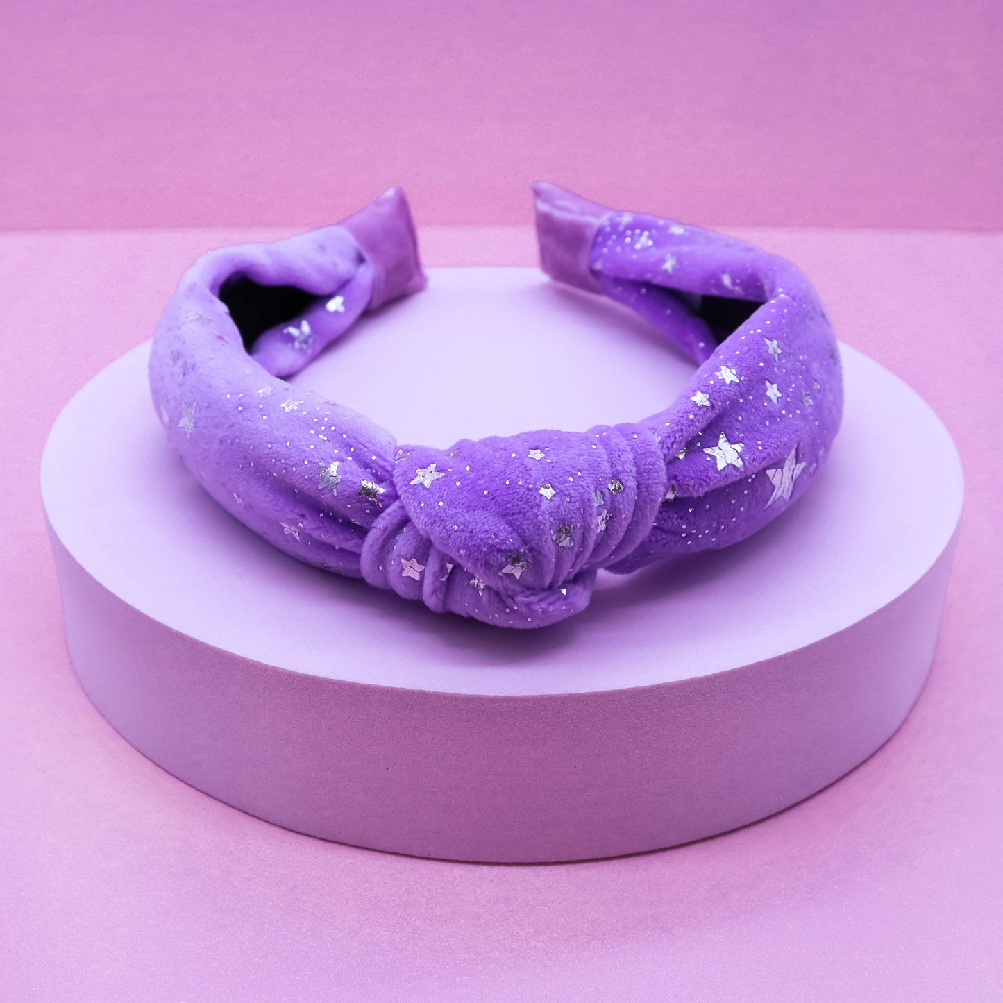 Kids Knot Headband - Star Purple Velvet Hair Accessories