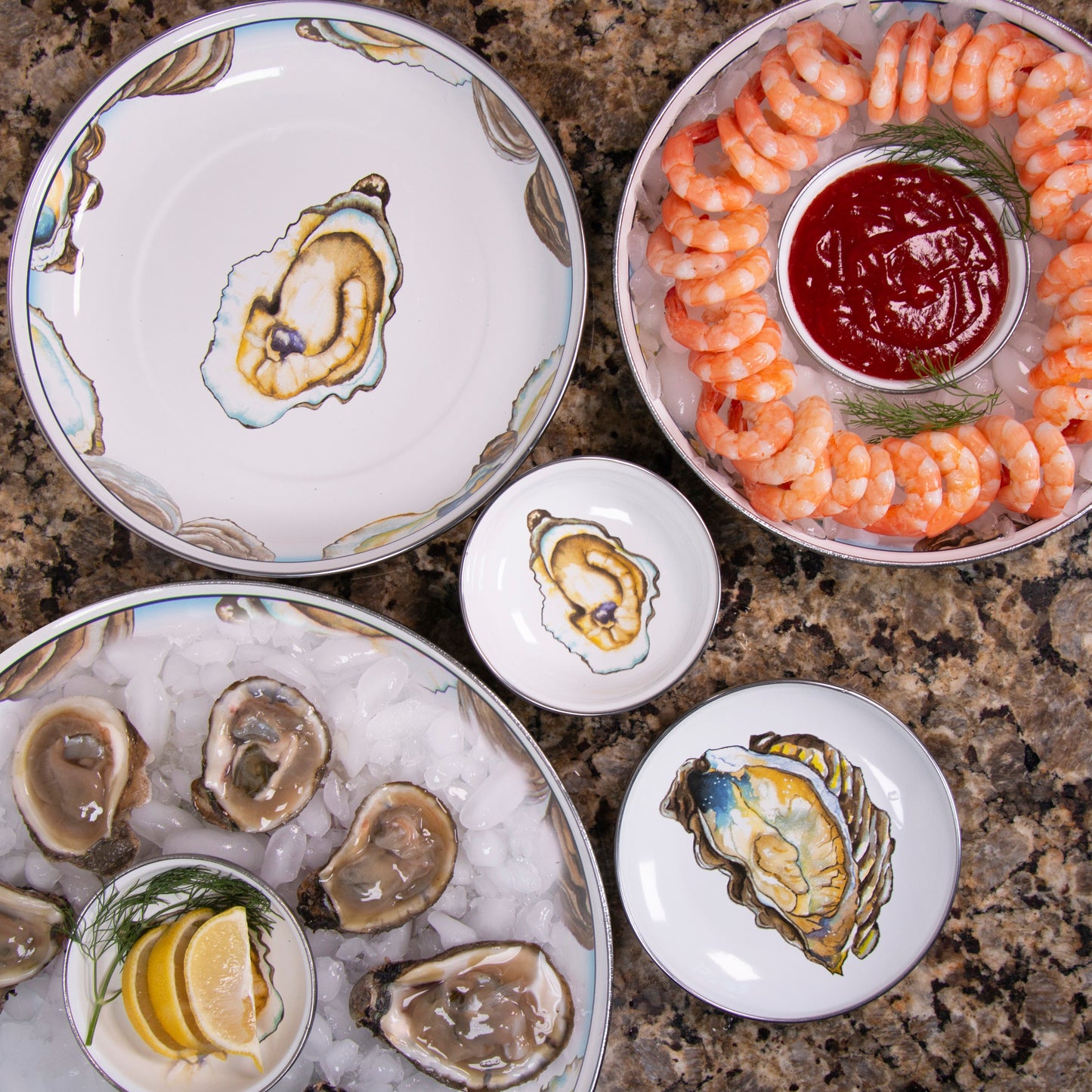 Oyster Pasta Plates - Set of 4