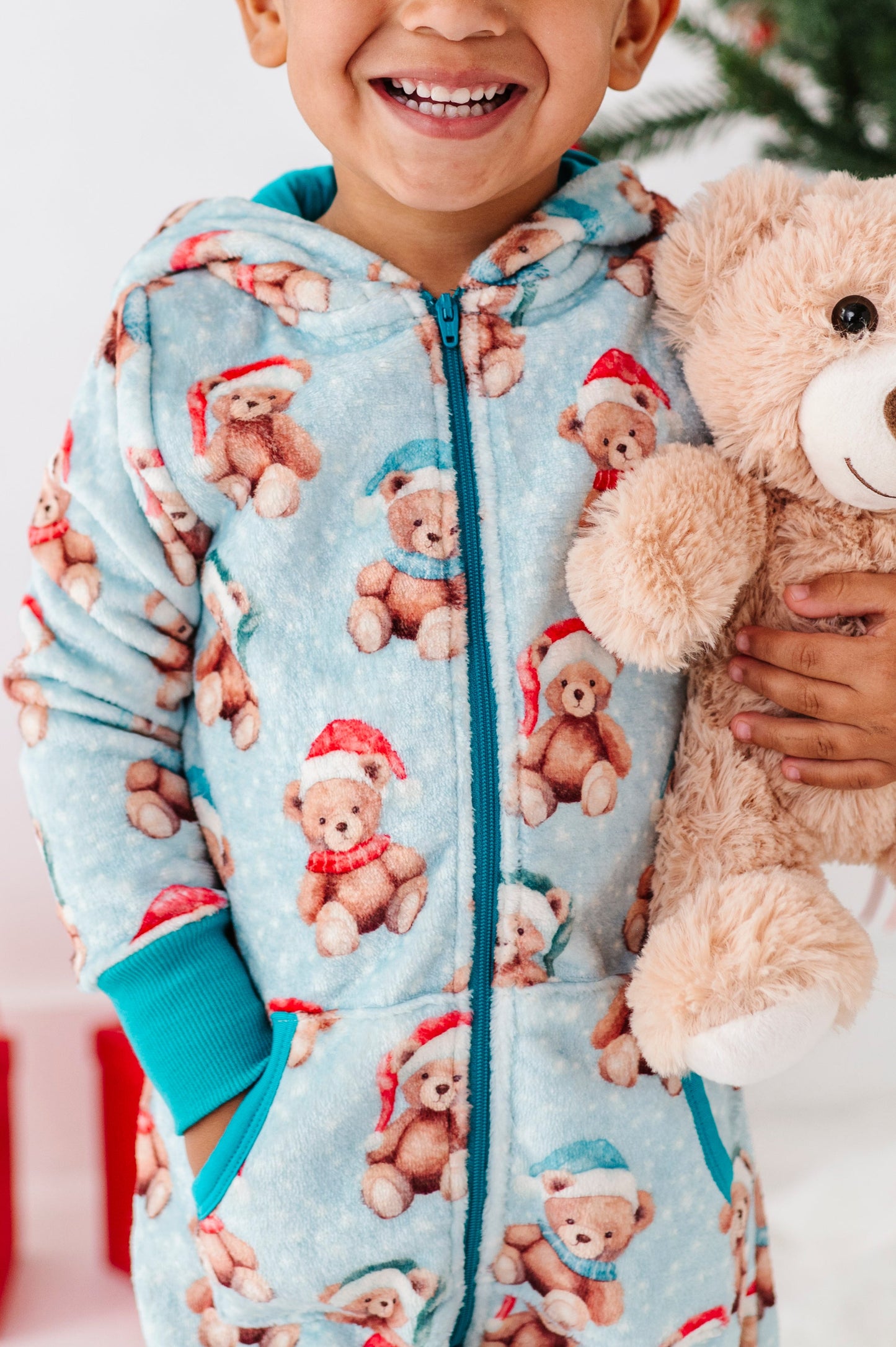 Beary Merry Microfleece Hooded Jumpsuit