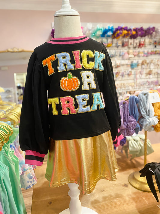 Trick or Treat Puff Sleeve Sweatshirt