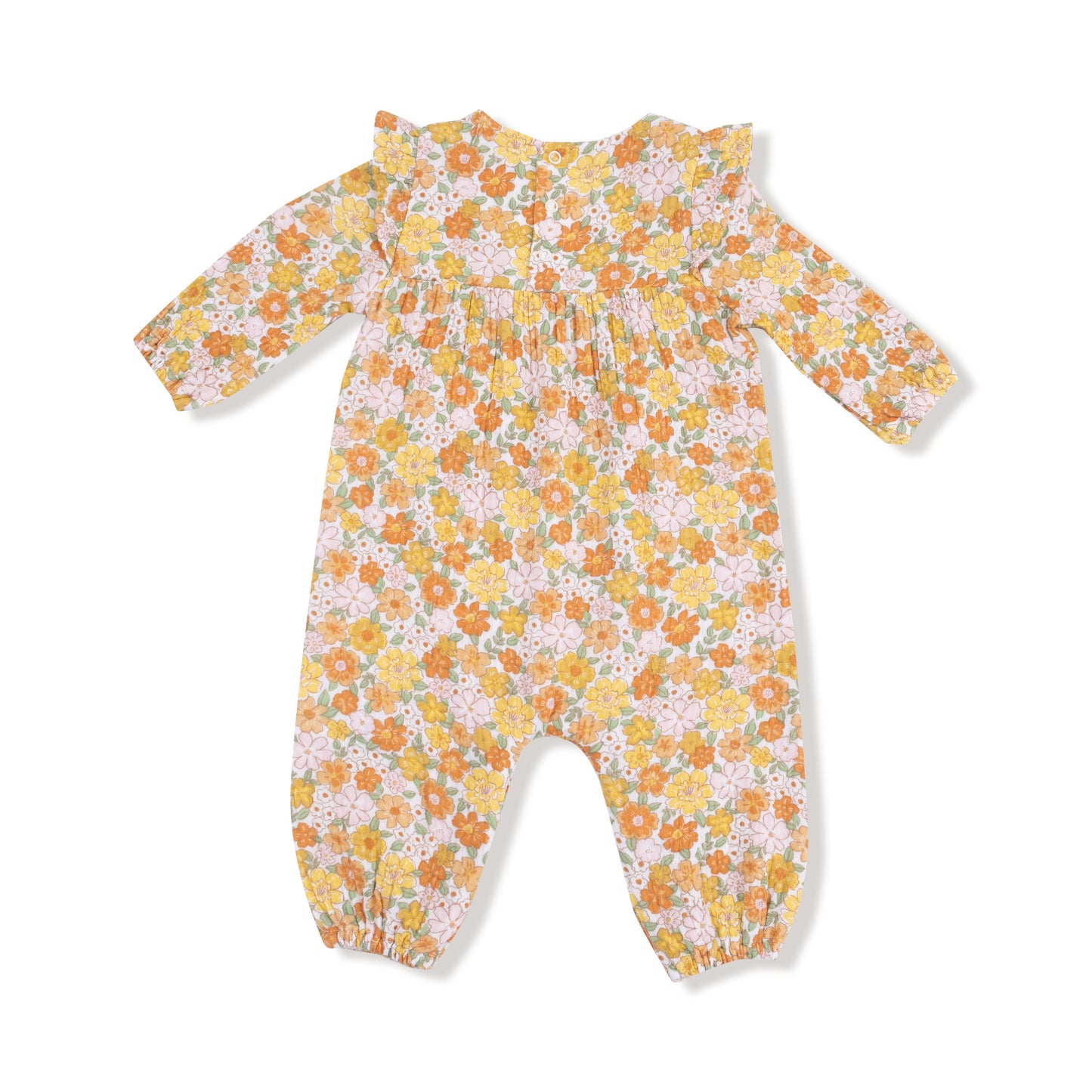 Sweet Amber Floral - Ruffle Sleeve Romper