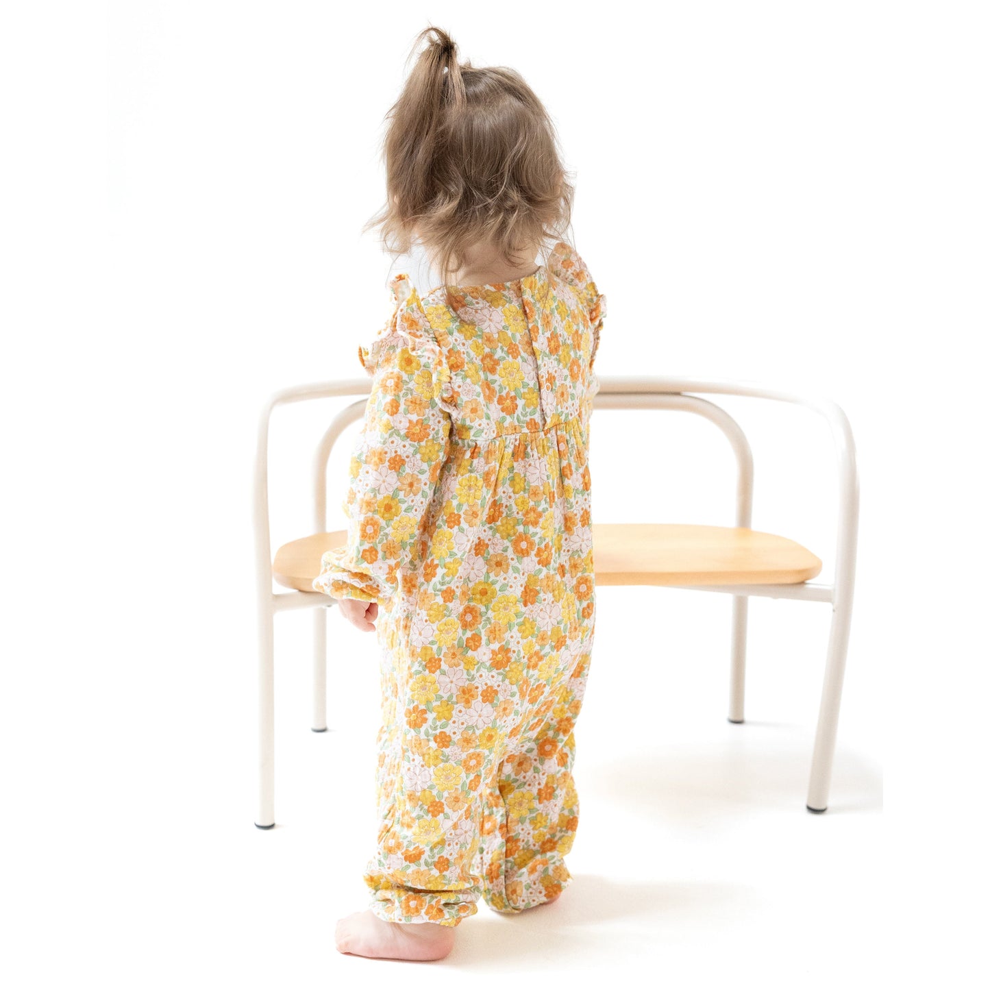 Sweet Amber Floral - Ruffle Sleeve Romper