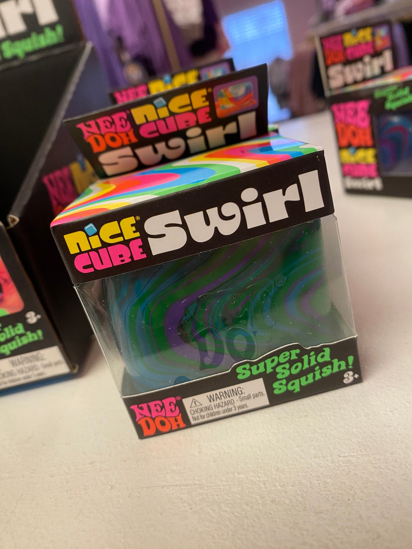 Schylling NeeDoh Nice Cube Swirl – Marble Swirl Sensory Stress Cube