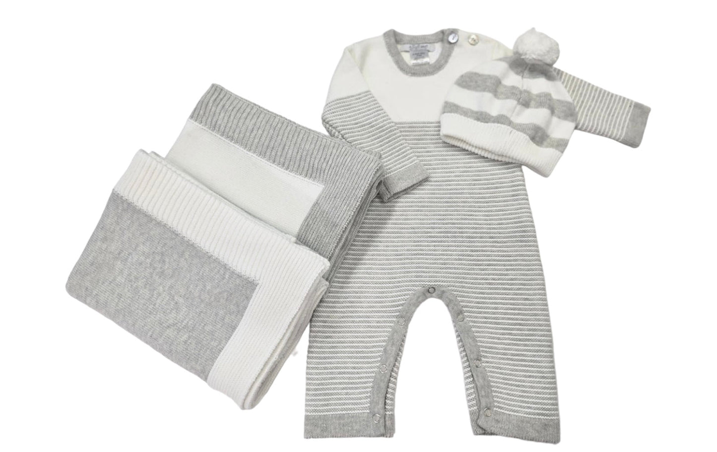 Jersey Knit Blanket with Contrast Rib Border
