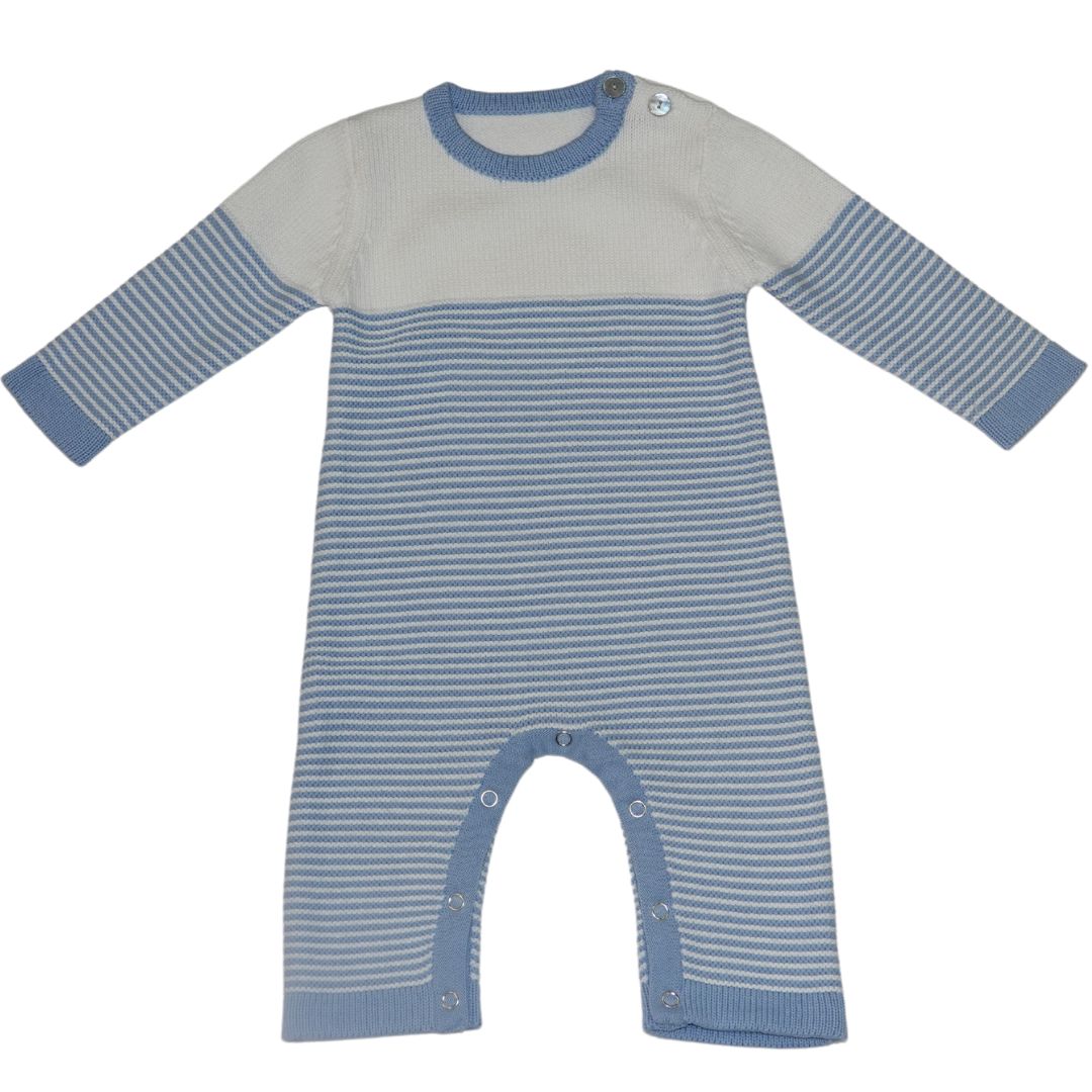 Seed Stitched Striped Cotton Onesie