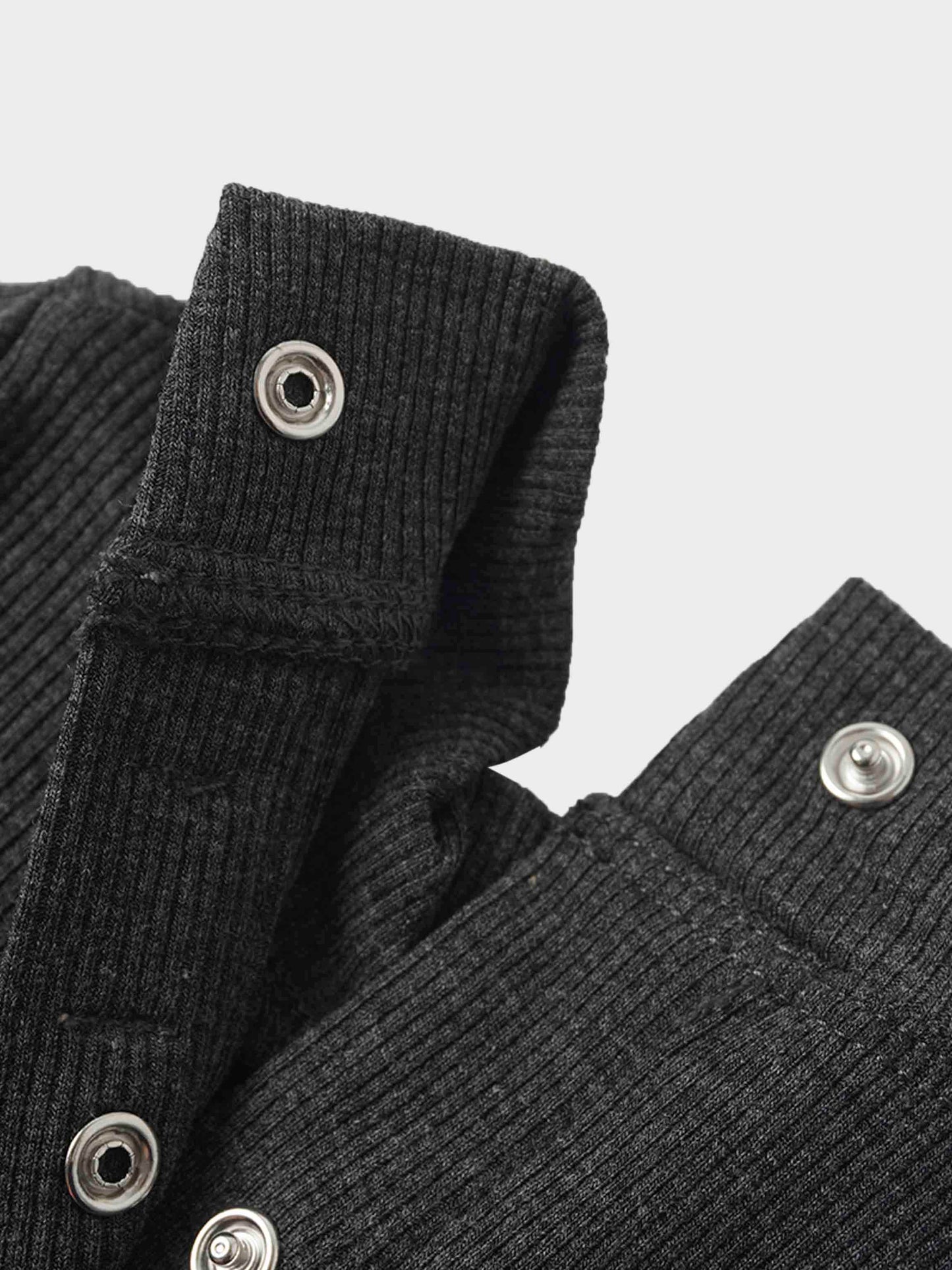 Mock Neck Stretchy - Heather Grey