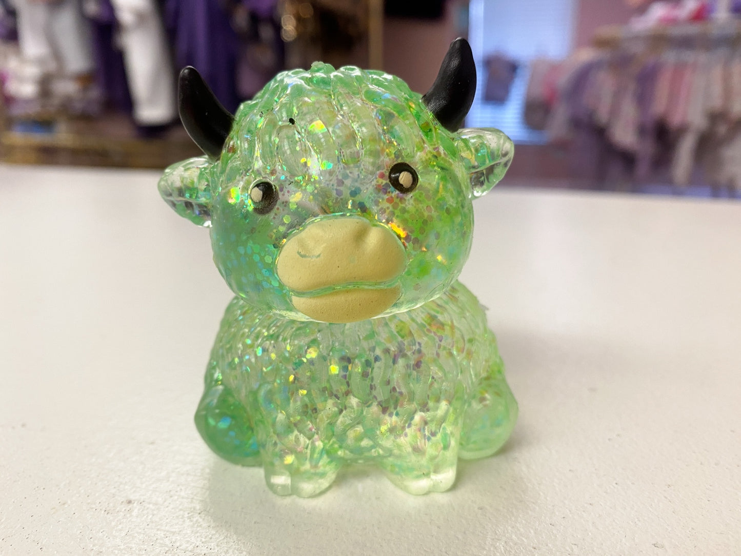 Glitter Highland Cow Squish | Slow Rise Sensory Squeeze Toy | Glitter Fidget Toy | The Prissy Pelican Boutique | Bossier City, LA