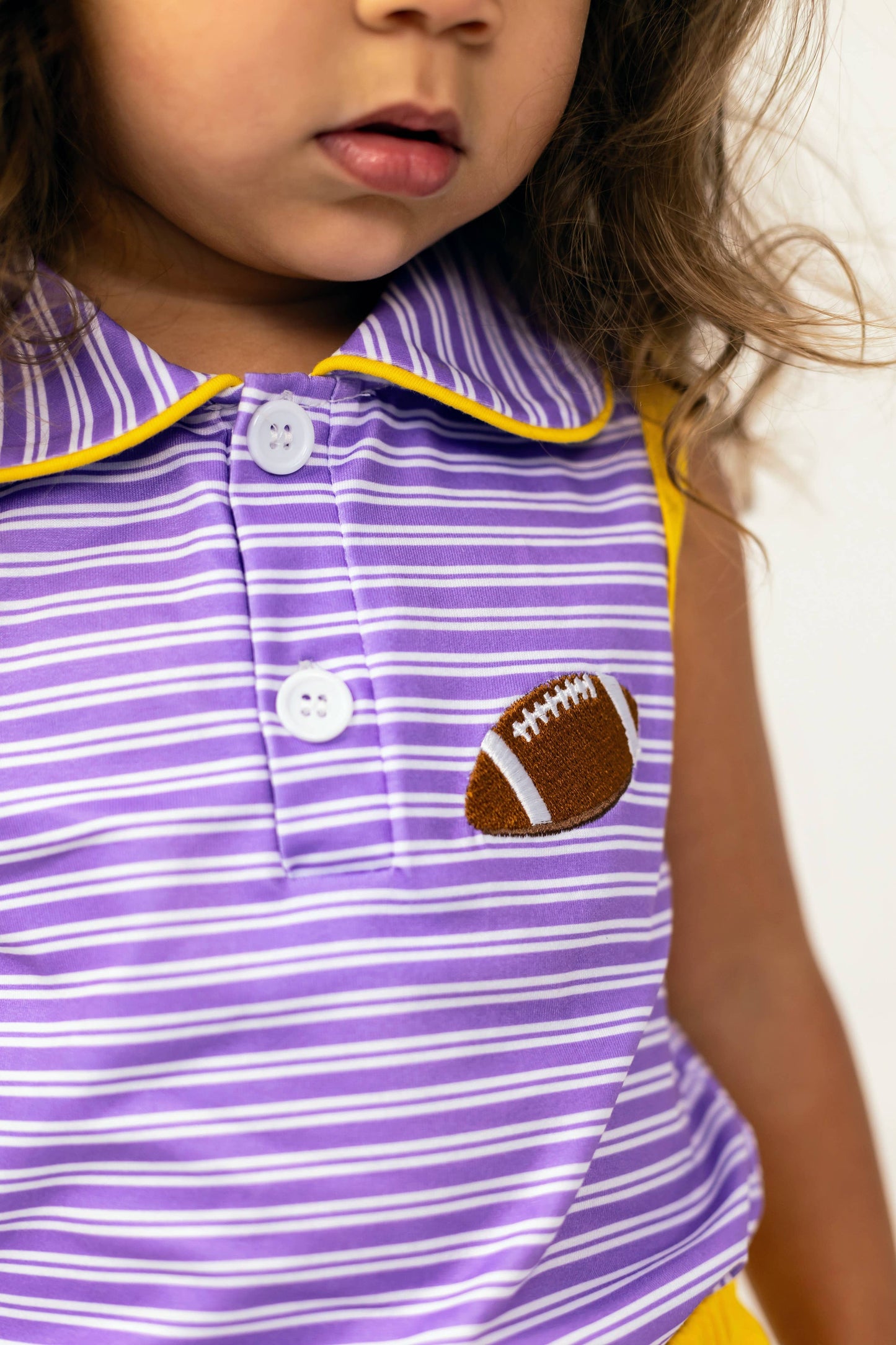 Purple & Gold Game Day Cheer Skirt Set | Girls Football Boutique Outfit