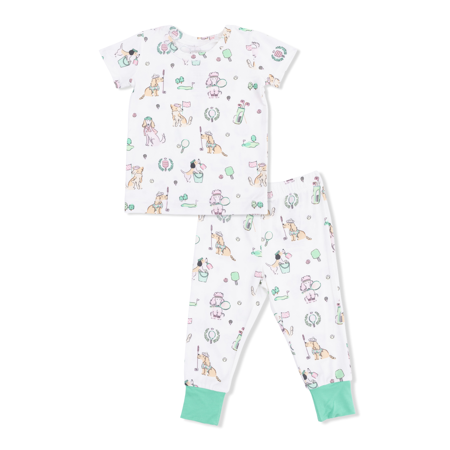 Country Club Dogs Pink - Short Sleeve Loungewear Set