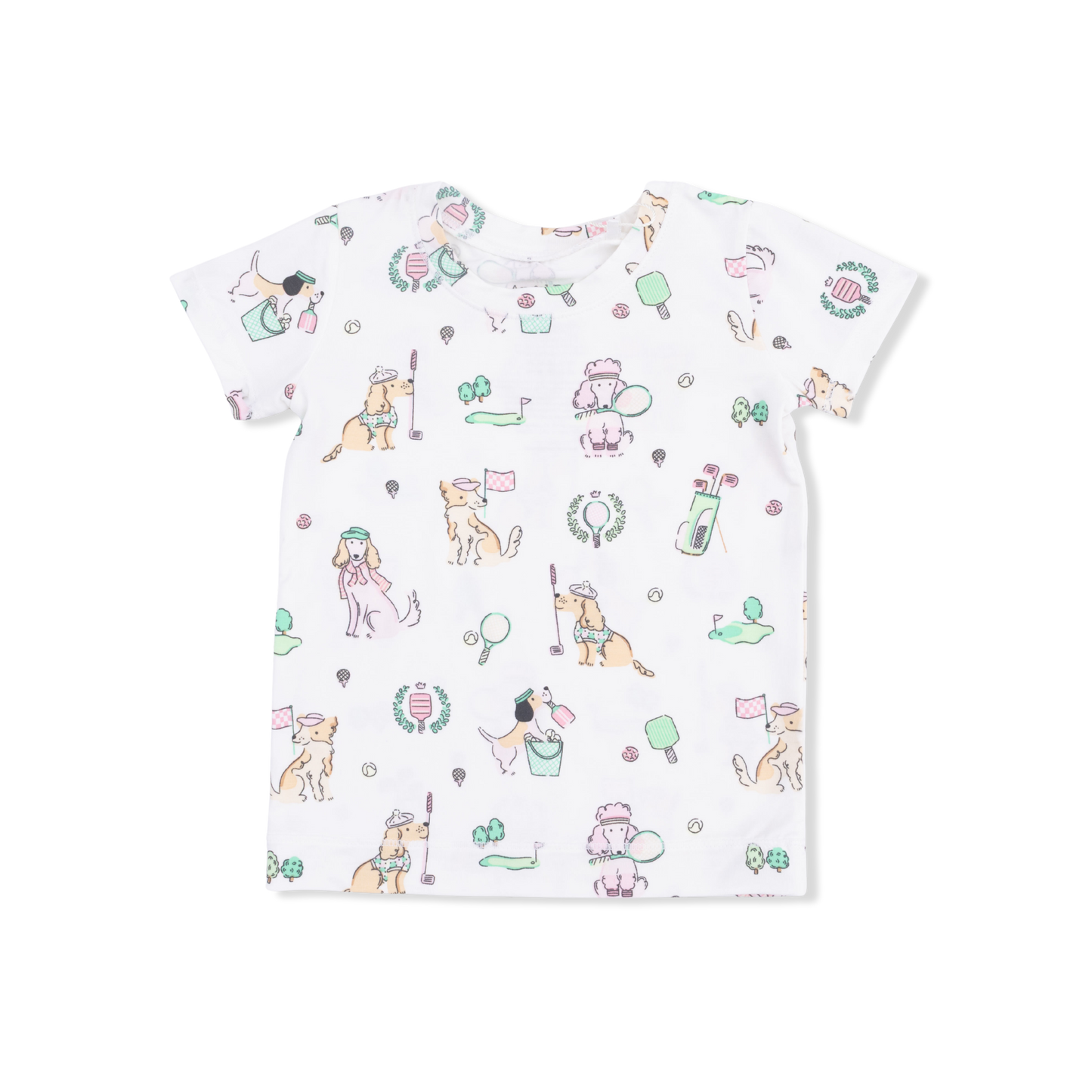 Country Club Dogs Pink - Short Sleeve Loungewear Set