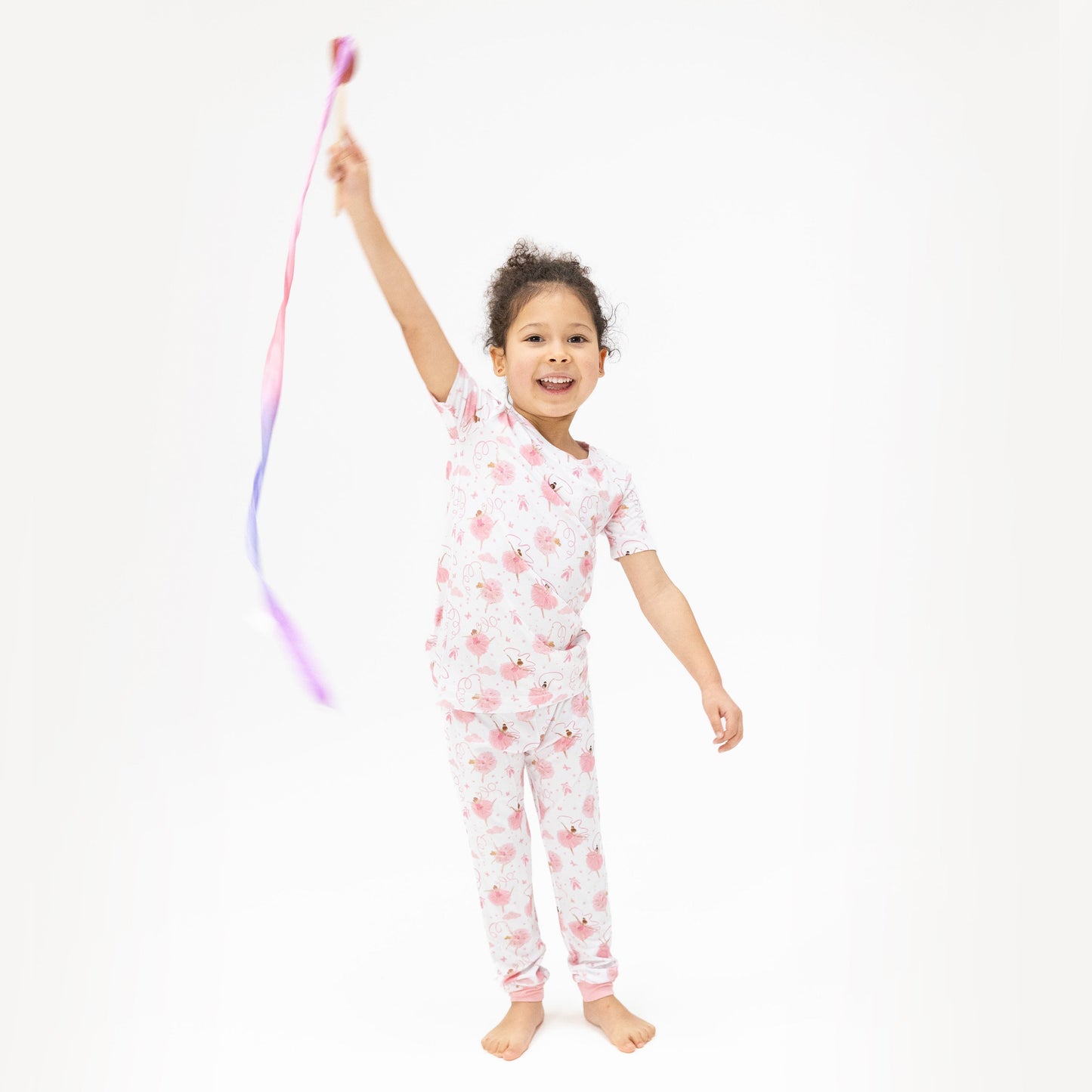 Ribbon Ballerinas - Short Sleeve Loungewear Set
