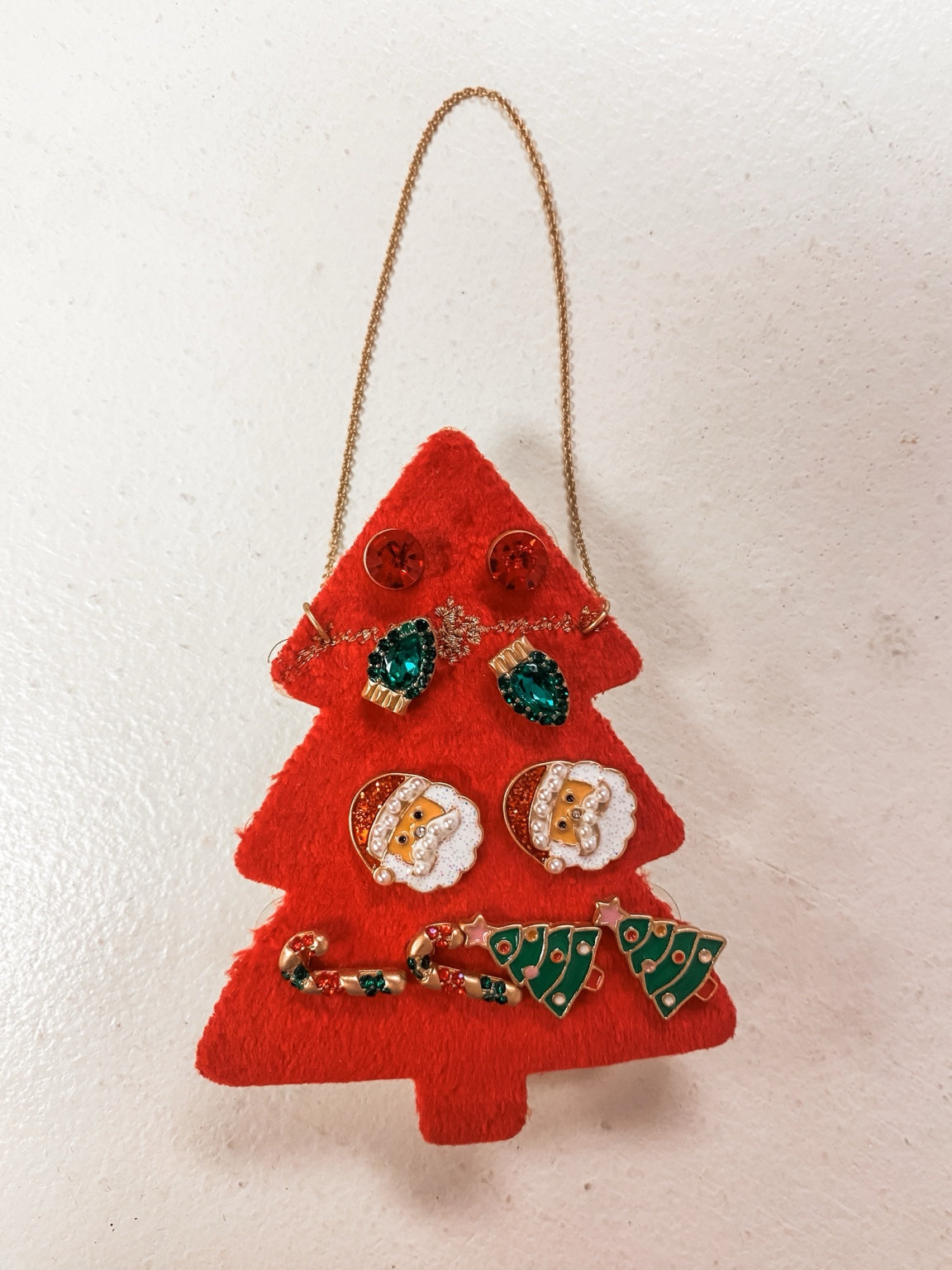 Kids Christmas Tree Earring Set – 6 Pair Holiday Stud Set (Santa, Trees, Candy Canes & More!)