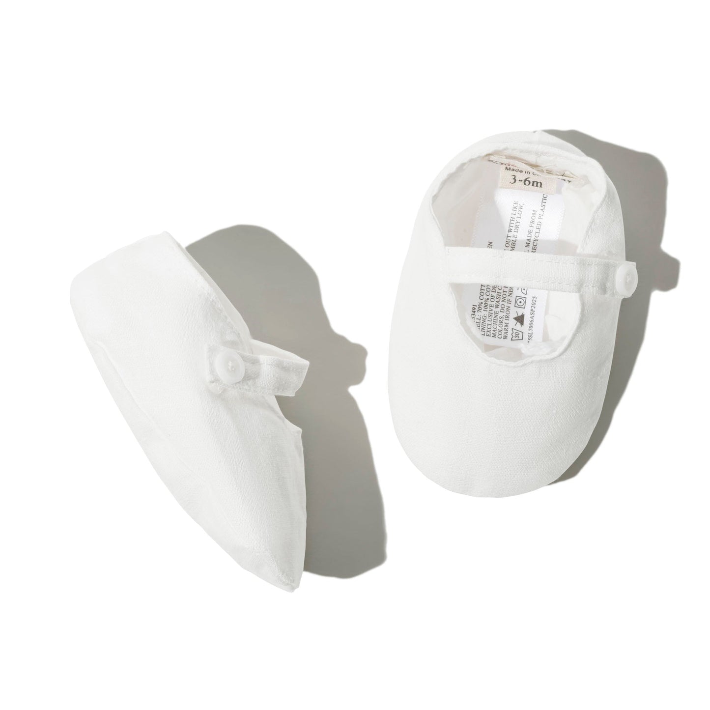 Linen Button Strap Soft Shoe