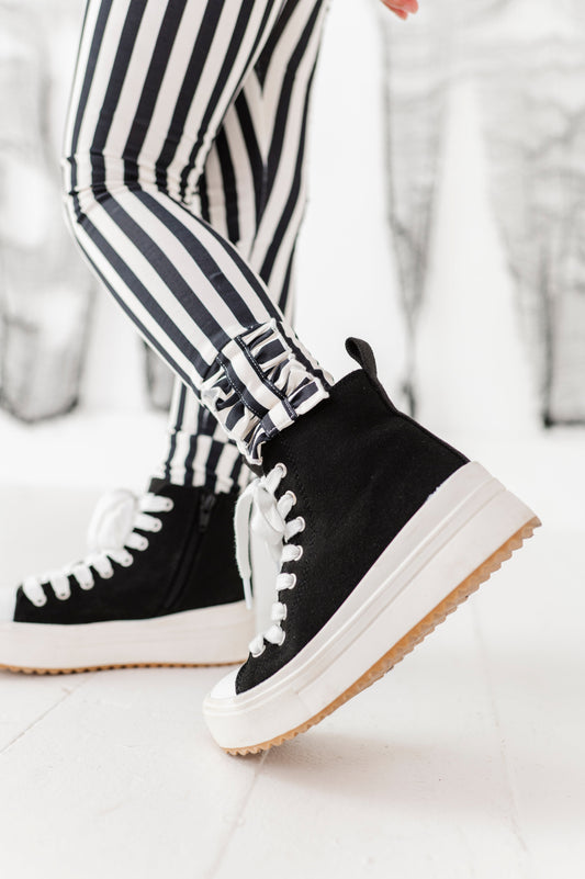 Espresso Striped | (SLIM) LEGGING