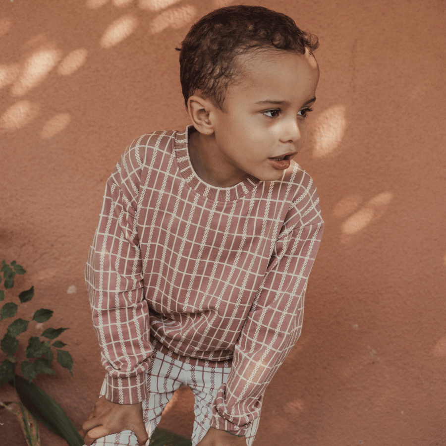 The Printed Legging - Mauve Check