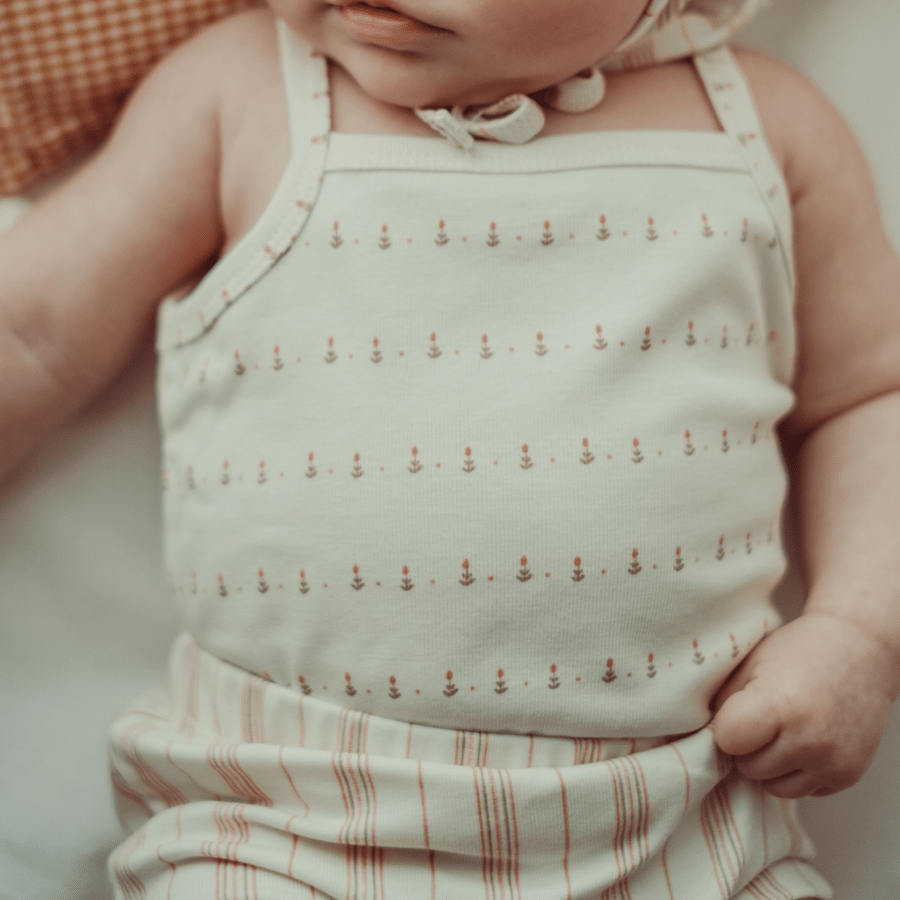 The Printed Tank Onesie - Mist Stripe