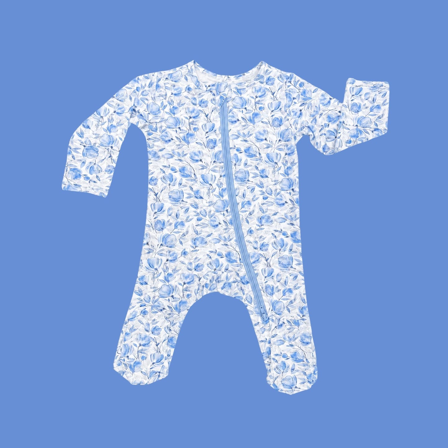 Modal Footie - Blue Floral