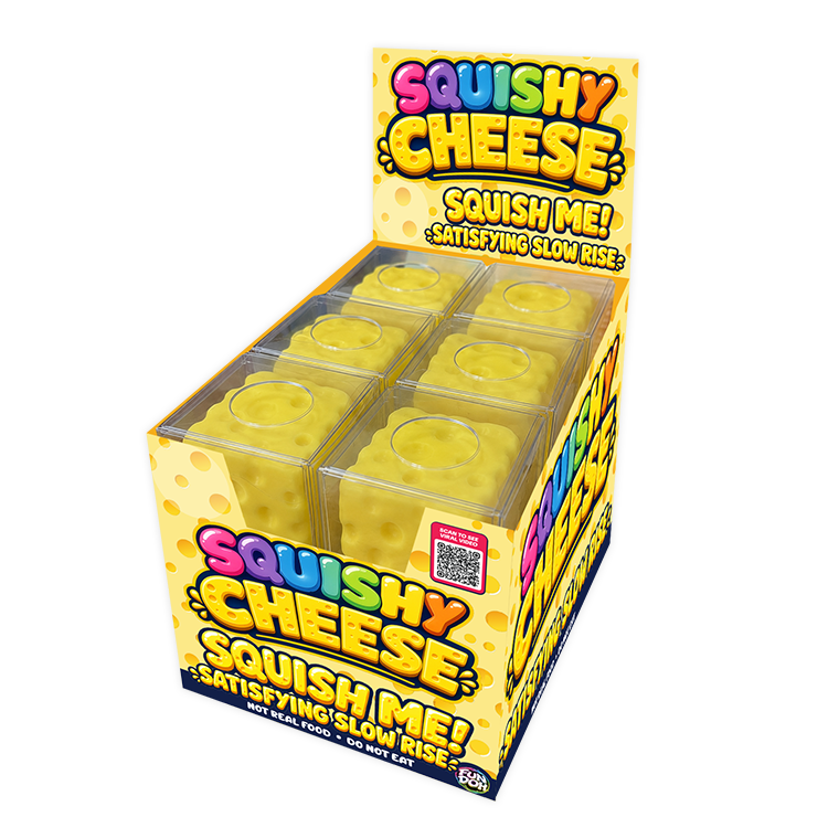 Fun Doh Slow Rise Cheese Squishy – Slow Rising Sensory Stress Toy | Cheese Foam Squish Toy for Kids & Adults