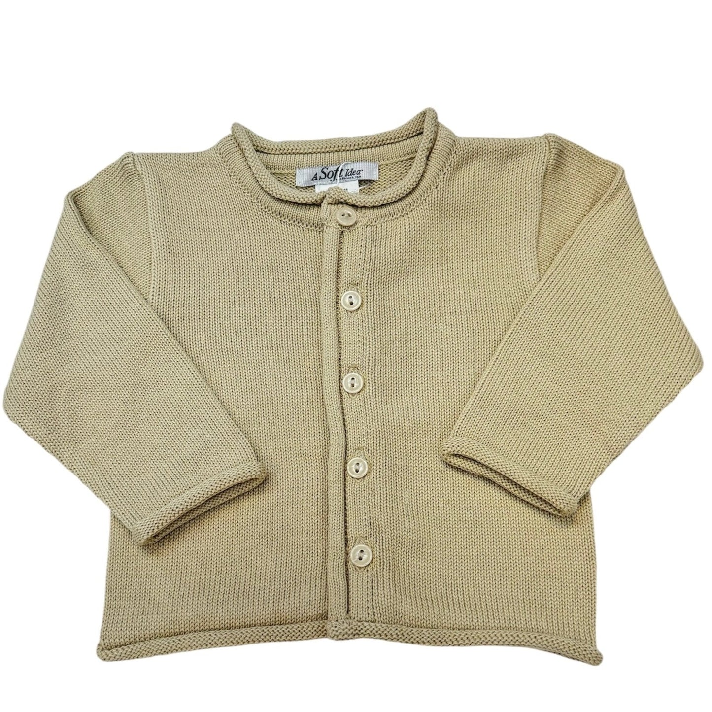 Rolled Edge Button Front Cardigan