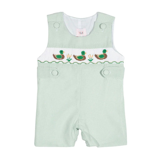 Boys Green Smocked Mallard Duck Jon Jon | Hunting Outfit