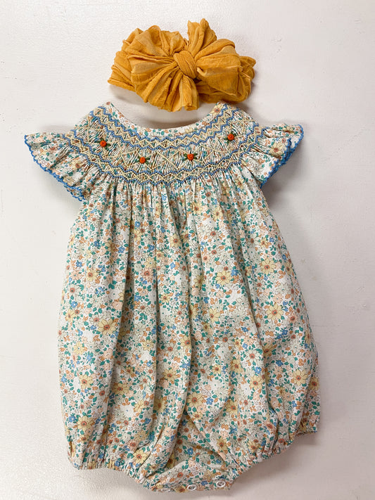 Merritt Floral Smocked Bubble