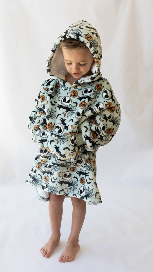 Jack Skellington Sherpa Lined Hoodie Blanket