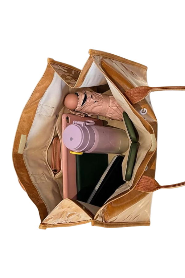 SC - ETA 9/30-10/14 Chloe in Khaki Gingham Vinyl Tote©